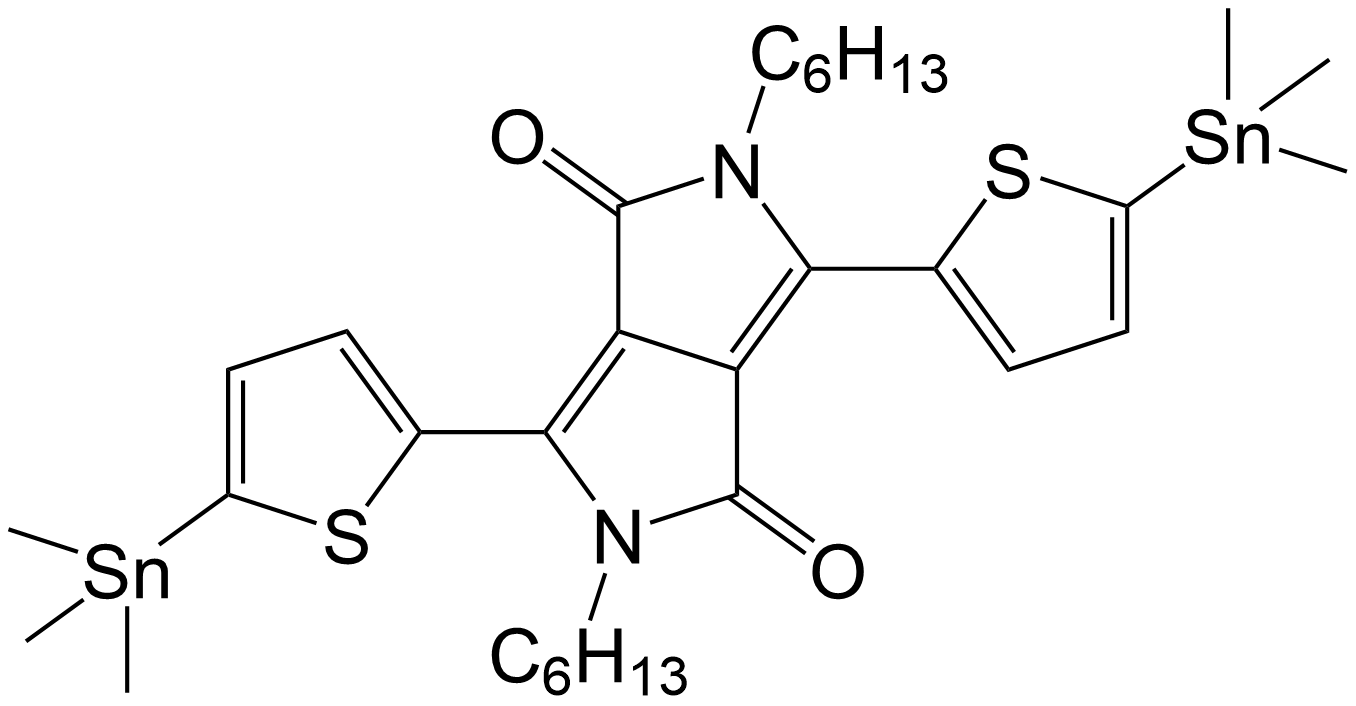 2,5-dihexyl-3,6-bis(5-(trimethylstannyl)thiophen-2-yl)pyrrolo[3,4-c]pyrrole-1,4(2H,5H)-dione/